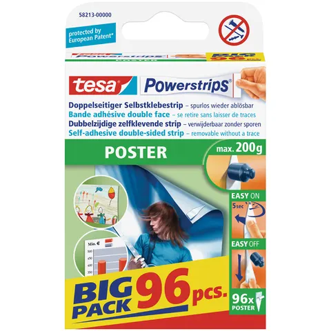 tesa Powerstrips Poster Big Pack 96pcs. weiß – Bild 3