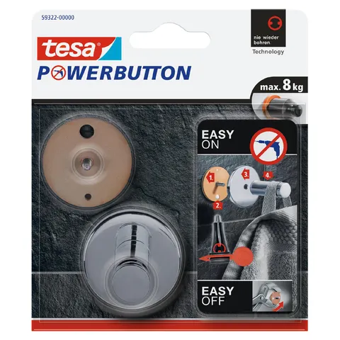 tesa Powerbutton Haken Universal large, chrom – Bild 2