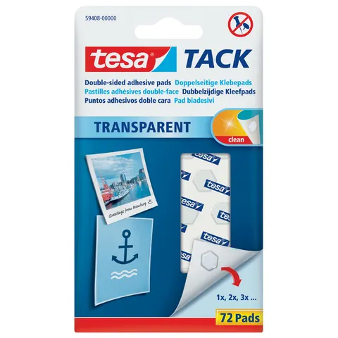 tesa TACK Klebepads, transparent, beidseitig klebend – Bild 2