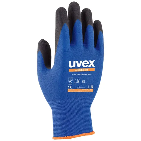 uvex Arbeitshandschuh athletic lite, blau/anthrazit, Gr. 6 – Bild 2