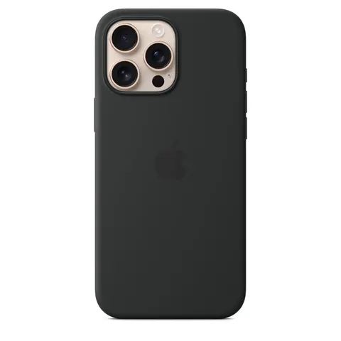 Apple Silikon Case iPhone 16 Pro Max mit MagSafe (schwarz) – Bild 2