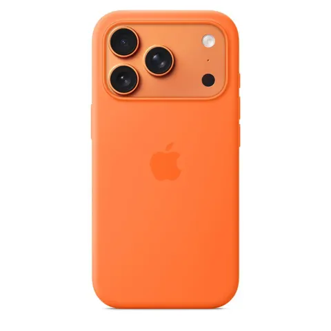 Apple iPhone 17 Pro Silikon Case mit MagSafe, Orange – Bild 4