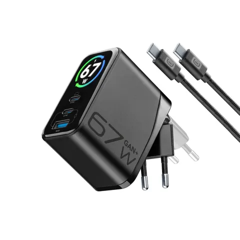 USB Typ-C 67W TFT Charger Kit Black (61407) – Bild 2