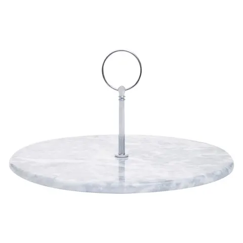 Grey Marble Cake Stand with Silver Handle | Salerno – image 2
