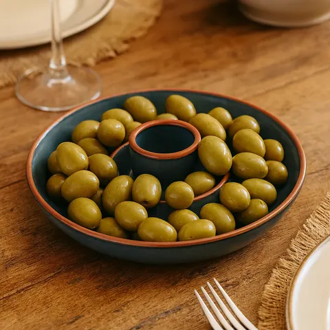 Sintra Glazed Terracotta Olive Dish - Ink Blue – image 2