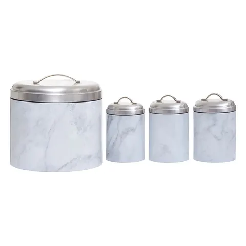 4 Piece Marble Effect Kitchen Storage Set | Easton – image 3