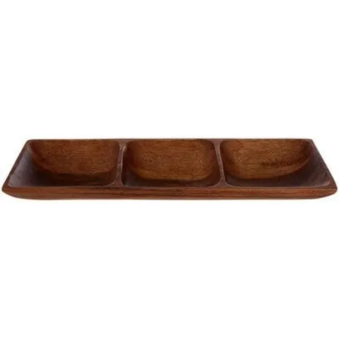 Acacia Three Section Rectangular Serving Dish | Kora – image 2