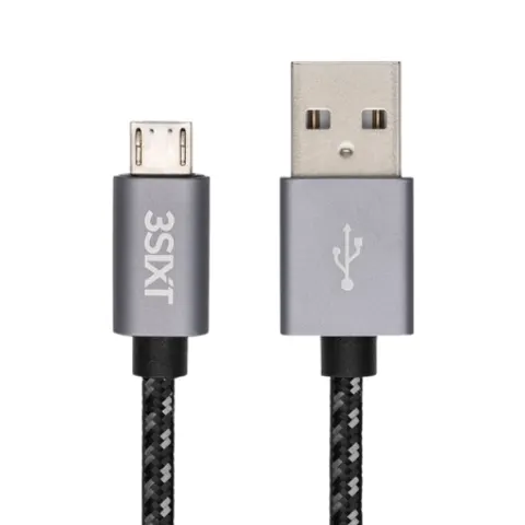 3sixT USB-A 2.0 to Micro USB Nylon Charging Cable - 1 m – image 3