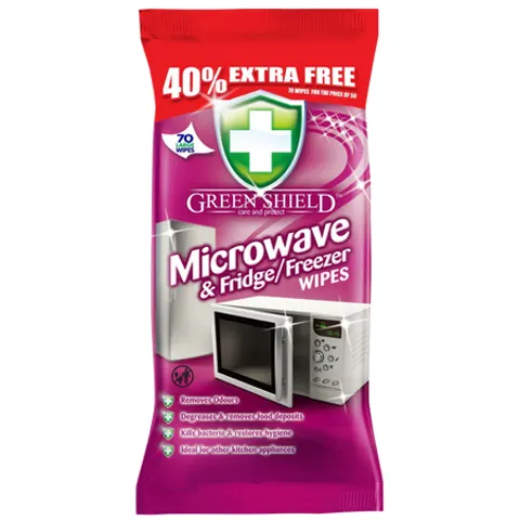 Green Shield Microwave & Fridge/Freezer Cleaning Wipes 70 pcs – image 2