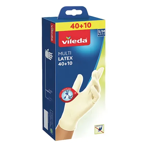 Vileda Multi Latex S/M Disposable Gloves - 50 pcs – image 2
