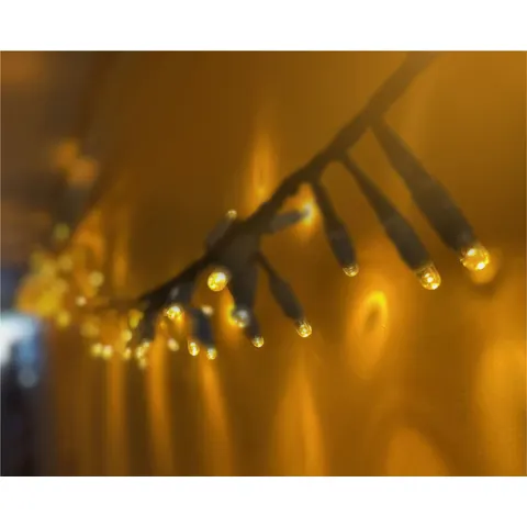 5m Easy-Connect Copper Gold Warm White 250 LED Cluster String Lights With Interconnectable Black Rubber Cable – image 2