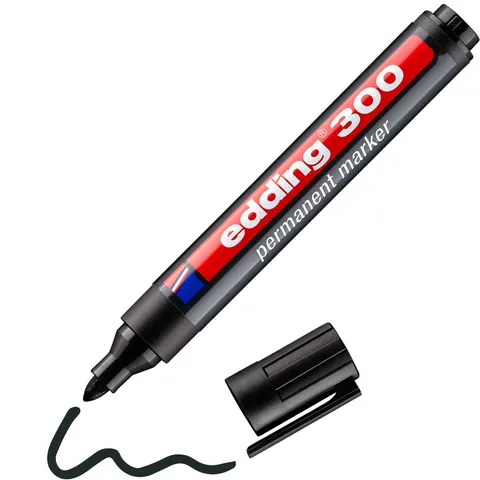 edding 300 Permanentmarker schwarz – Bild 2