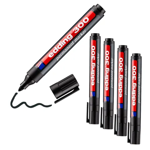 edding 300 Permanentmarker schwarz – Bild 4