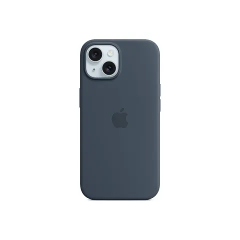 Apple iPhone 15 Silikon Case mit MagSafe, Sturmblau – Bild 4