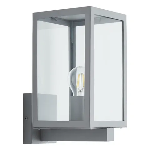 Hestia Glass Panel Outdoor Wall Lantern Silver IP44 – image 2