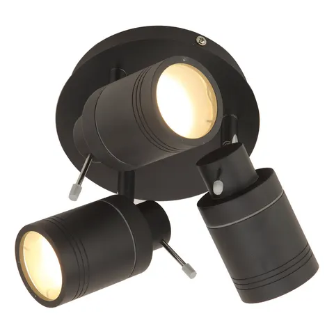 SCORPIUS 3 Light Bathroom Spotlight Matt Black IP44 – image 1
