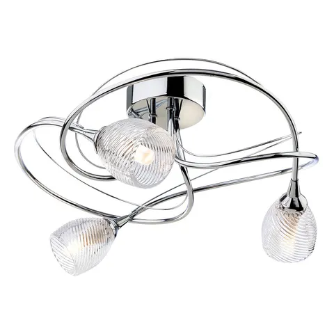 Firstlight Henley 3-Light Flush Ceiling Light with Clear Decorative Glass in Chrome – image 2