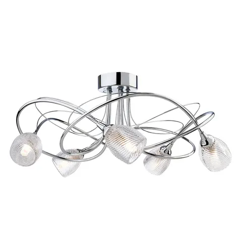 Firstlight Henley 5-Light Flush Ceiling Light with Clear Decorative Glass in Chrome – image 2