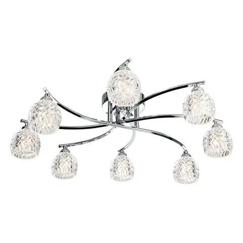 Maple 8 Light Flush Light Chrome, Moulded Clear Glass, G9 – image 2