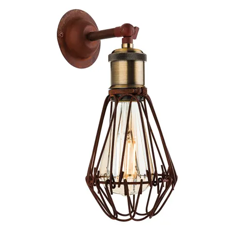 Firstlight Arcade Wall Light Industrial Style in Rustic Brown – image 2