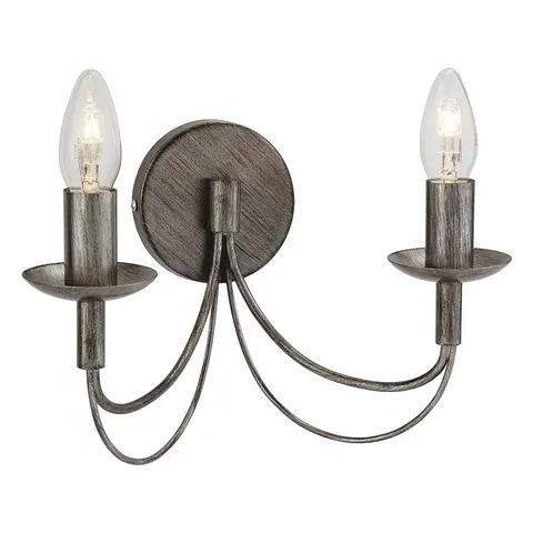 Firstlight Regency 2-Light Wall Light Classic Style in Antique Silver – image 2