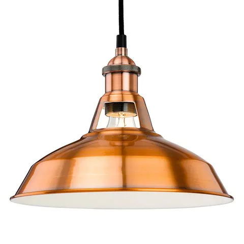 Albany 1 Light Dome Ceiling Pendant Brushed Copper, E27 – image 2