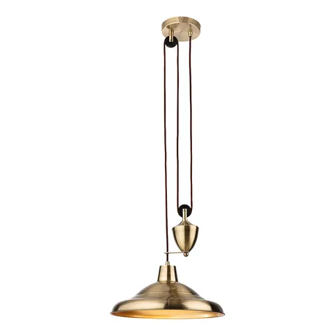 Suffolk Rise & Fall Pendant Light Antique Brass – image 2