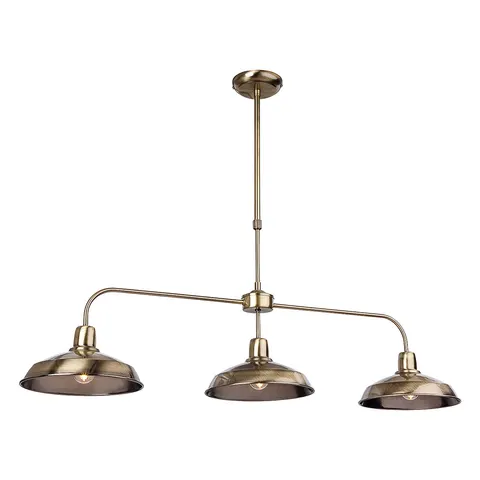 Lounge 3 Light Ceiling Pendant Bar Antique Brass, E14 – image 2