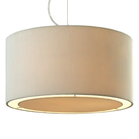 Clio 3 Light Round Ceiling Pendant Chrome, Cream, E27 – image 1