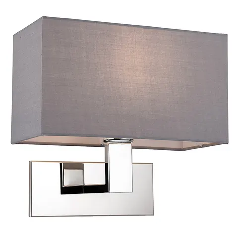 Raffles Wall Lamp Chrome with Rectangle Grey Shade – image 2
