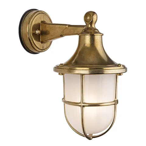 Nautic Outdoor Brass Wall Lantern Brass IP64, E27 – image 1