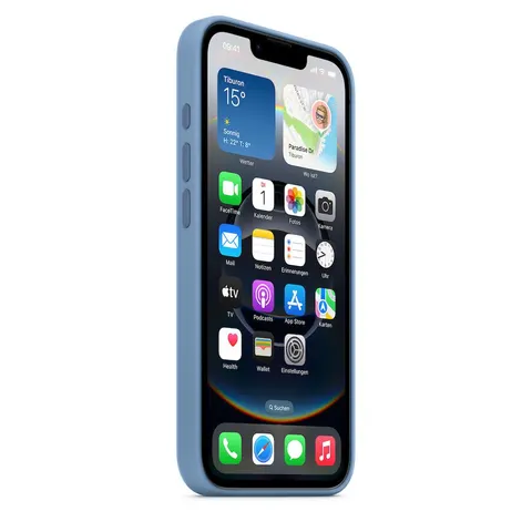 Apple iPhone 16e Silikon Case, Winterblau – Bild 2