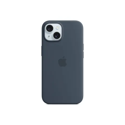 Apple iPhone 15 Silikon Case mit MagSafe, Sturmblau – Bild 2