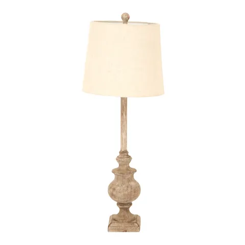 Chiaro Candlestick Table Lamp With Linen Shade – image 2