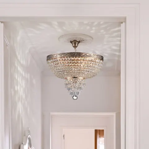 Palace Semi Flush Ceiling Gold Antique & Crystal, 5 Light, E27 – image 1
