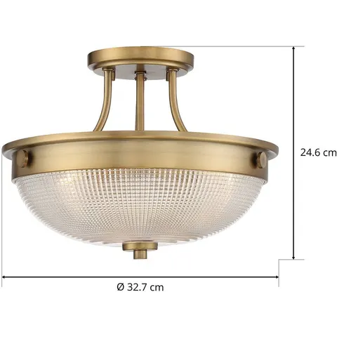 Mantle 2 Light Semi-Flush - Weathered Brass, E27 – image 2