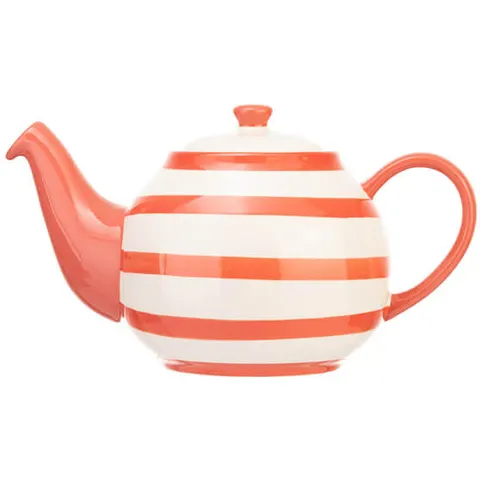 Siip Wide Horizontal Stripe Red 6 Cup Teapot – image 2
