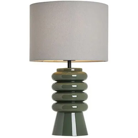 BHS Quad Ribbed Glass Table Lamp - Green – image 3