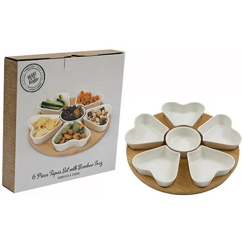 SiL 6 Piece Tapas Set with Bamboo Tray – image 2
