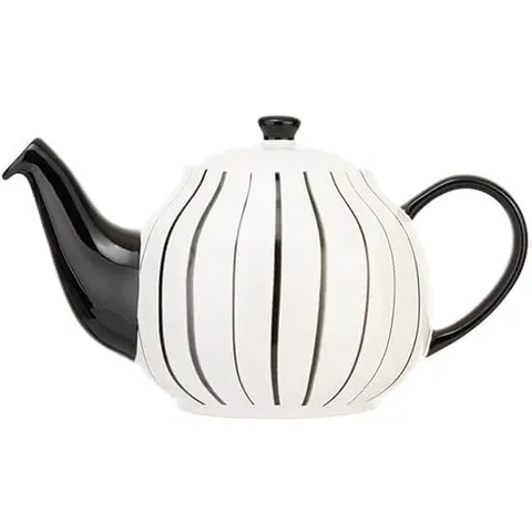 Siip Vertical Stripe Grey 6 Cup Teapot – image 1