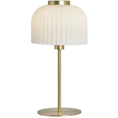 BHS Reed Metal Table Lamp - Brass & White – image 3