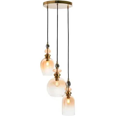 BHS Seline 3 Light Cluster Ceiling Pendant, Satin Brass – image 2