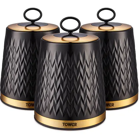 Tower 3 Piece Empire Storage Canisters - Black – image 2