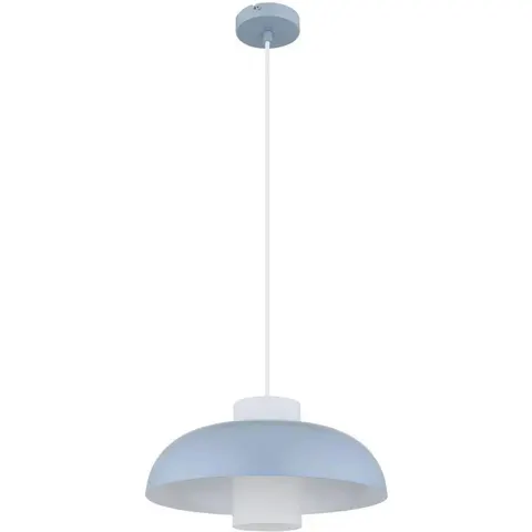 Pendellampe Lowe, blau matt, Ø 38 cm, Metall – blau matt, opal – Bild 2