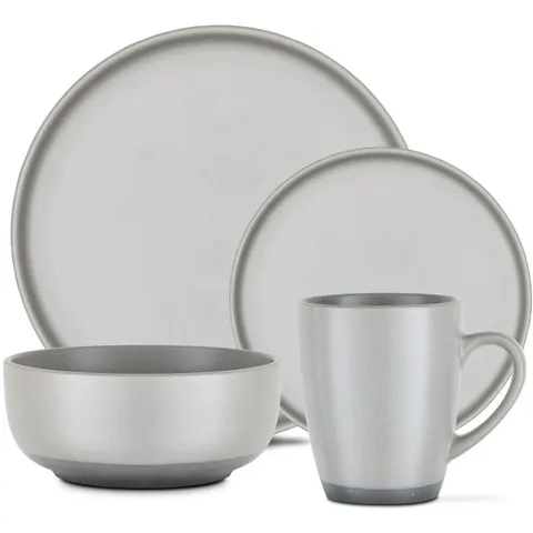 Barbary & Oak Avena 16 Piece Dinnerware Set Grey – image 2