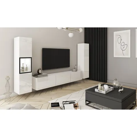 Brayden Studio Wallunit With Led Lighting, Set 3 Pcs. White 78" – image 2