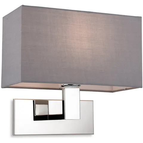 Raffles Wall Lamp Chrome with Rectangle Grey Shade – image 3