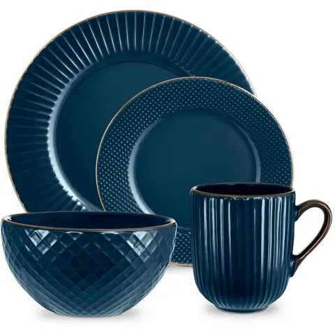 Tower Empire 16 Piece Dinnerware Set Midnight Blue – image 2