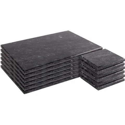Argon Tableware 12pc Marble Placemats & Square Coasters Set - Black – image 2