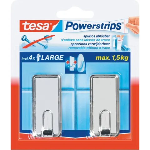 Tesa Powerstrips Haken Large Classic chrom – Bild 3